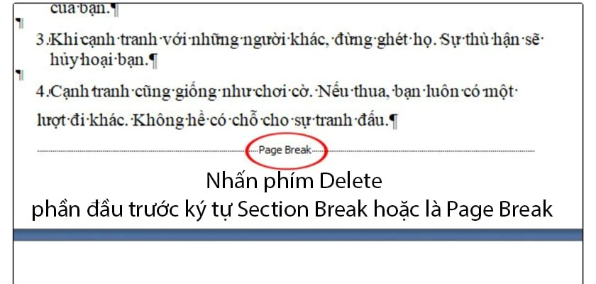 C&aacute;c lưu &yacute; với c&aacute;c c&aacute;ch x&oacute;a trang trong Word