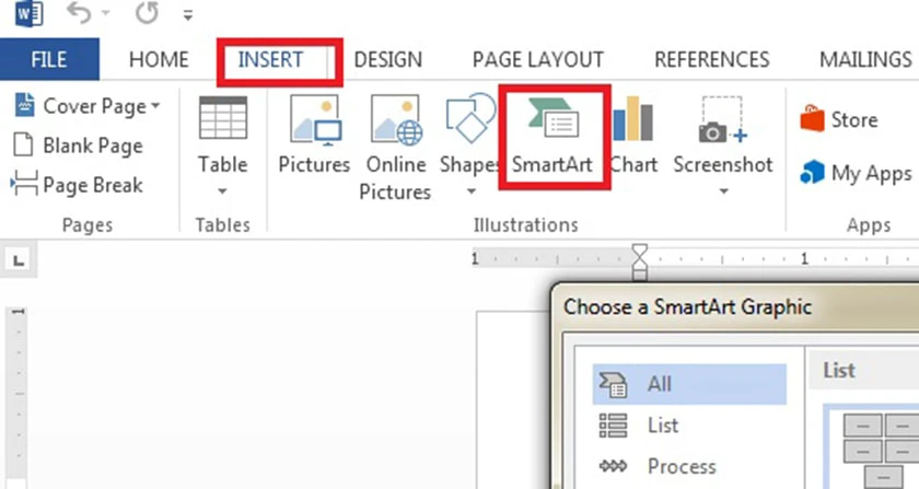 c&aacute;ch vẽ sơ đồ trong word bằng Smart Art