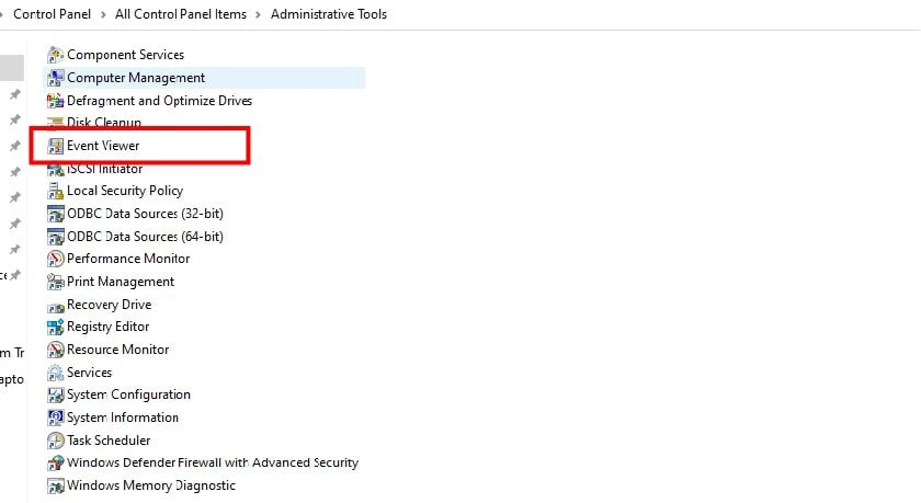 truy cập vào Windows Logs