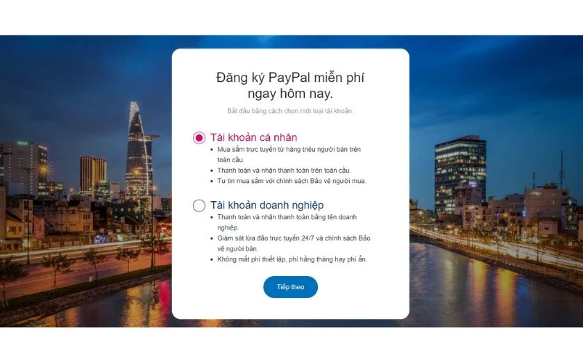 C&aacute;ch tạo t&agrave;i khoản Paypal