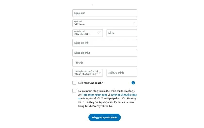 C&aacute;ch đăng k&yacute; t&agrave;i khoản Paypal