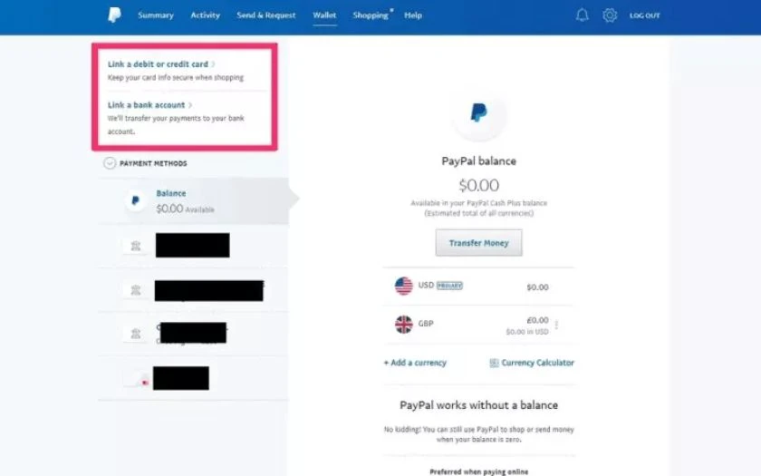 C&aacute;ch li&ecirc;n kết PayPal với thẻ Visa/Mastercard