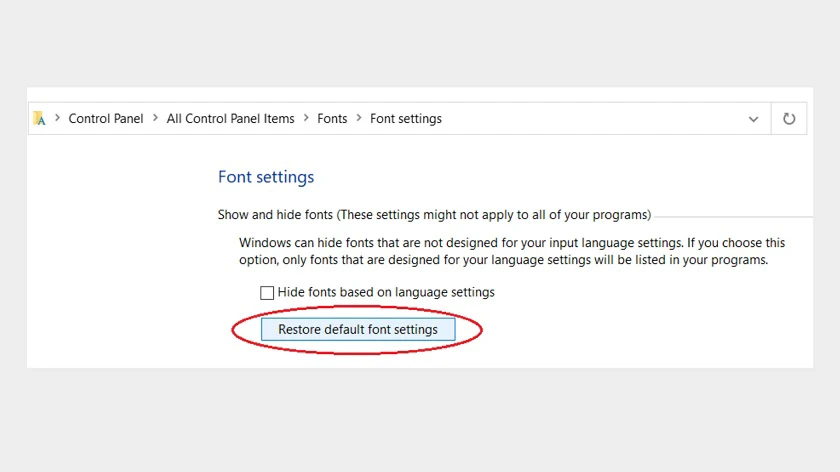 Cách sửa chữa m&aacute;y t&iacute;nh bị lỗi font chữ win 10
