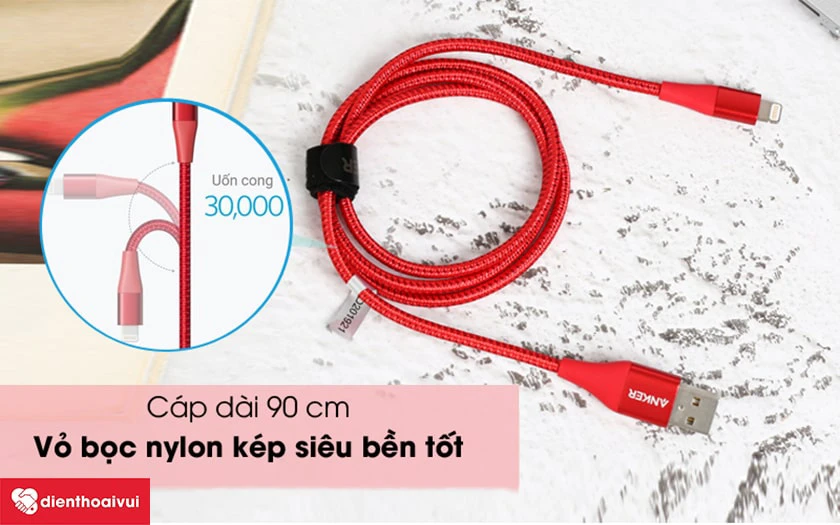 Cáp sạc Anker Powerling II Lightning A8452