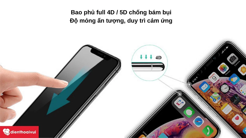 Miếng dán chống va đập iPhone Xs Max full màn hình
