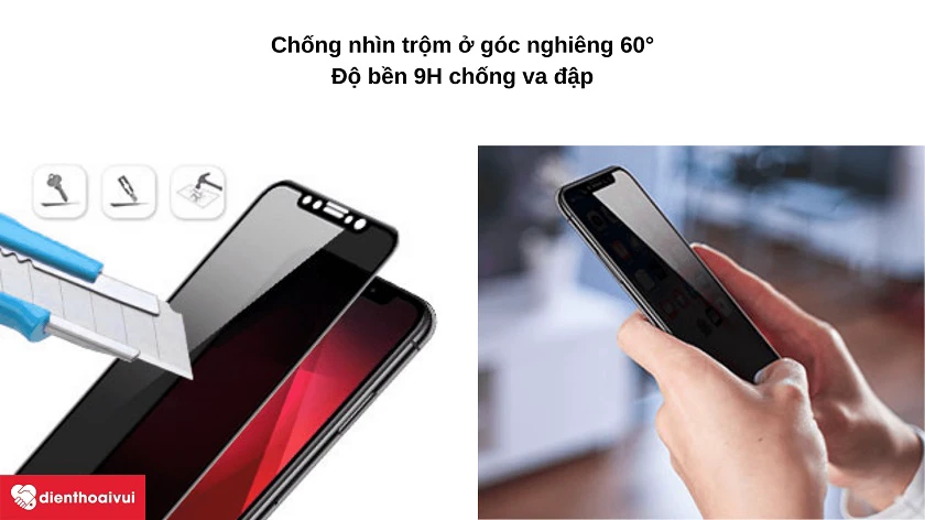 Miếng dán cường lực iPhone Xs Max full màn hình