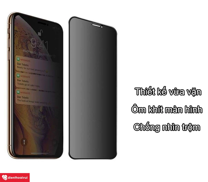 Miếng d&aacute;n chống va đập S-Case iPhone XS Max full chống nh&igrave;n trộm 4D/5D