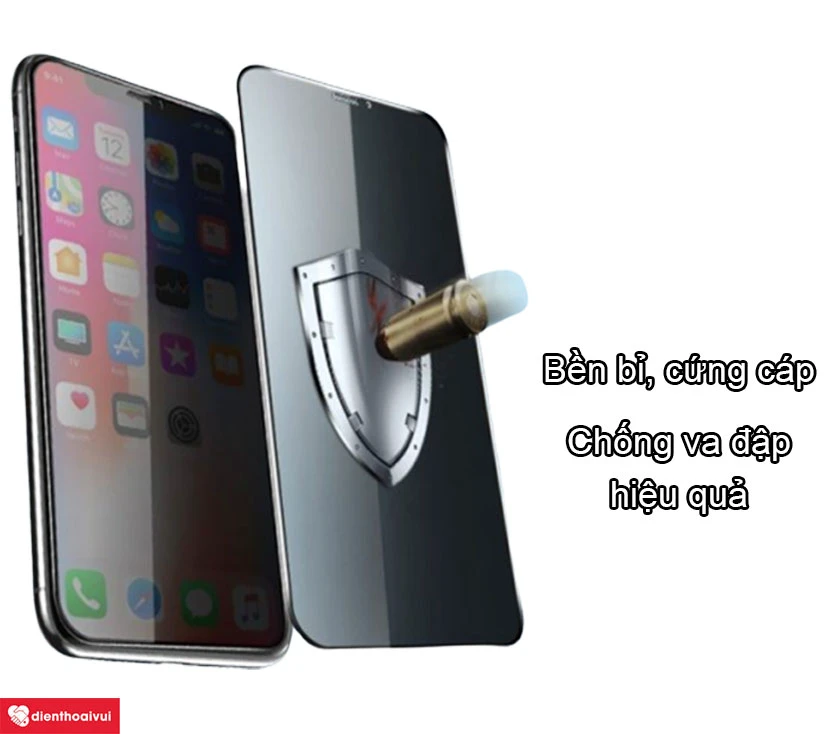 Miếng d&aacute;n chống va đập S-Case iPhone XS Max full chống nh&igrave;n trộm 4D/5D