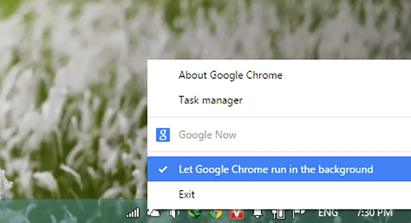 Tắt t&iacute;nh năng chạy nền của Chrome
