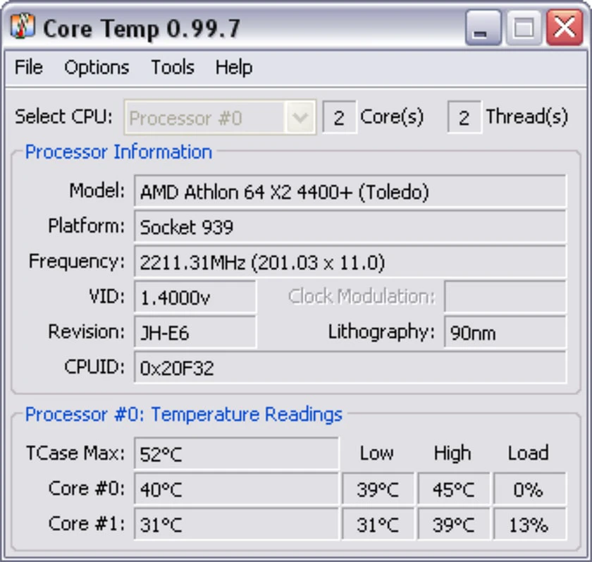 Phần mềm Core Temp