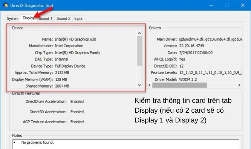 Cách kiểm tra card màn hình laptop, PC có bị lỗi hay không với DirectX Diagnostic Tool