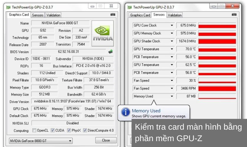 Hướng dẫn kiểm tra card màn hình có hoạt động hay không bằng GPU-Z