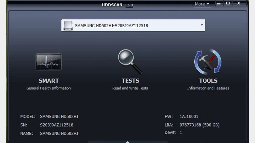 phần mềm kiểm tra ổ cứng laptop HDDScan