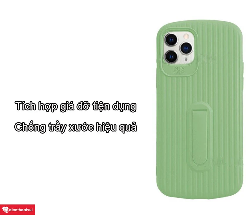 Ốp lưng S-Case iPhone 11 Pro Max sọc 3D k&egrave;m gi&aacute; đỡ