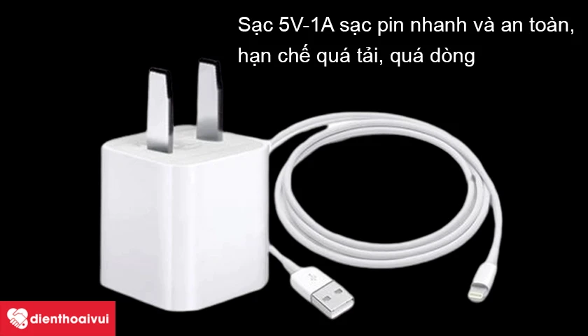 Sạc 5V &ndash; 1A gi&uacute;p sạc pin an to&agrave;n, sạc nhanh cho thiết bị
