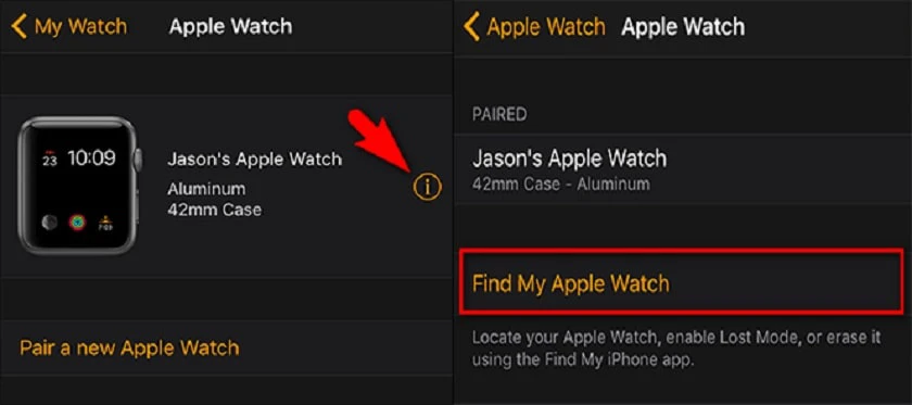 C&aacute;ch t&igrave;m đồng hồ Apple Watch bằng Find My Apple Watch