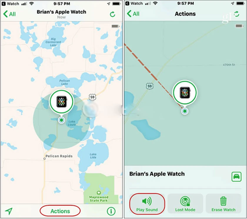 C&aacute;ch t&igrave;m đồng hồ Apple Watch bằng Find My Apple Watch