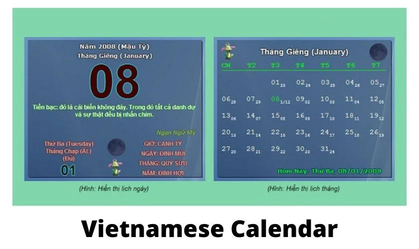 &nbsp;Vietnamese Calendar