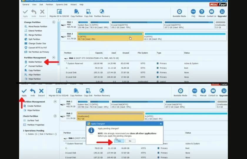Cắt bad cho ổ cứng bằng phần mềm MiniTool Partition Wizard