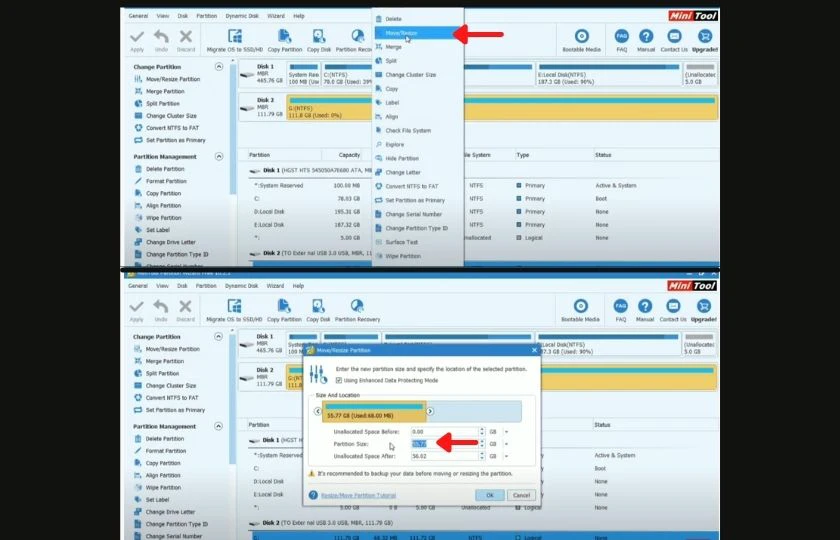 phần mềm MiniTool Partition Wizard