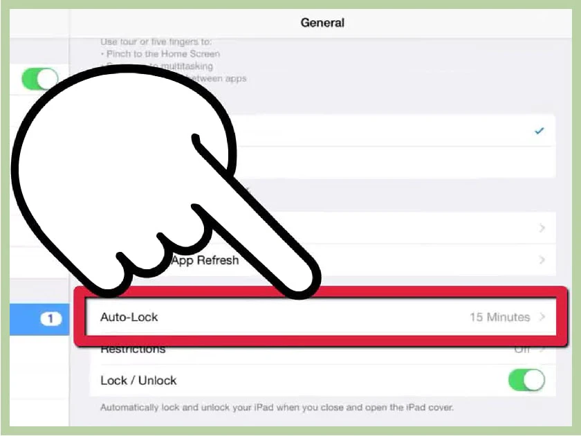 10 cách tăng tuổi thọ pin trên iPad hiệu quả - Tiết kiệm năng lượng với tính năng Auto-Lock