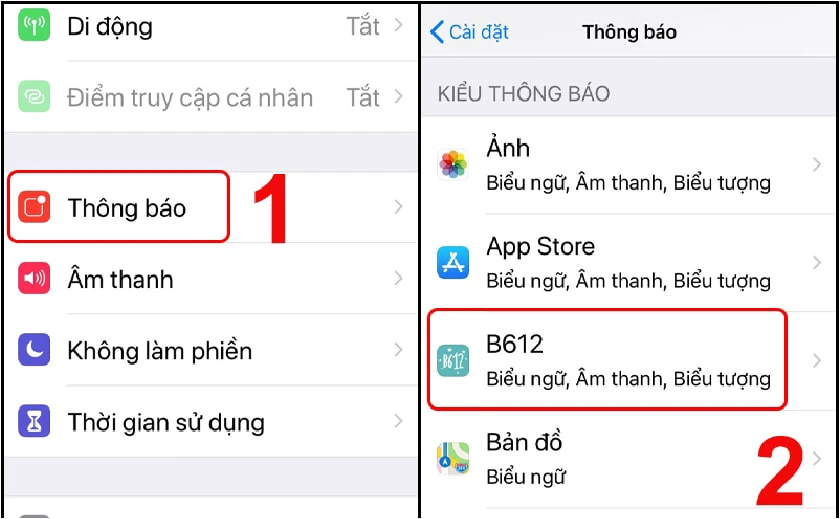 Tắt thông báo ứng dụng