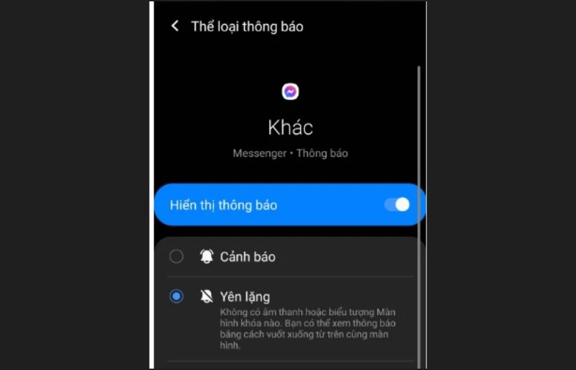 C&aacute;ch tắt &acirc;m thanh messenger Android