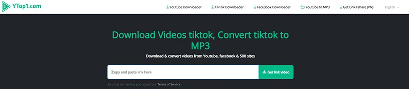 Bước 2: Truy cập website: https://ytop1.com/en1/TikTok-downloader