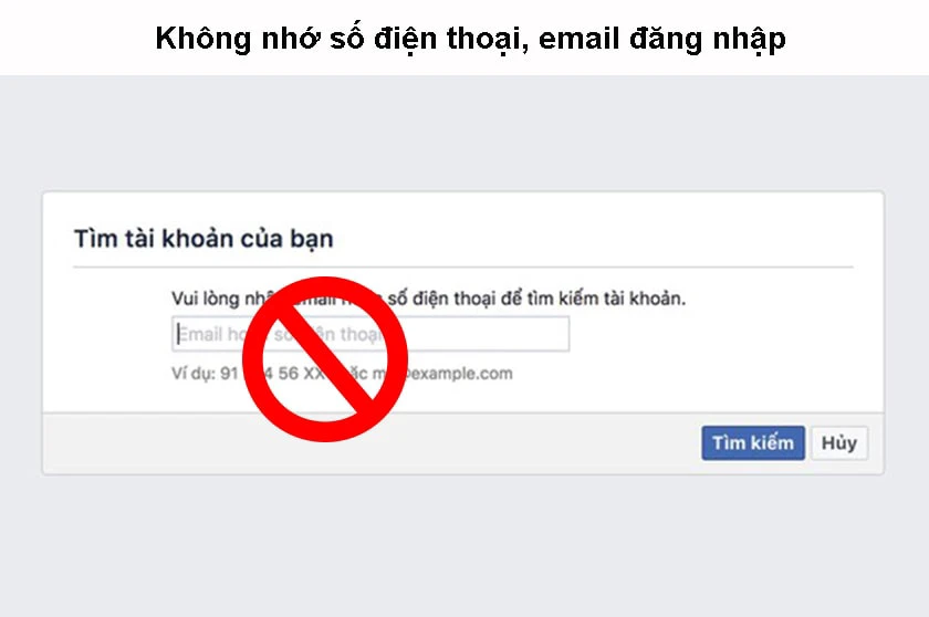 kh&ocirc;ng đăng nhập được Facebook do kh&ocirc;ng nhớ mật khẩu
