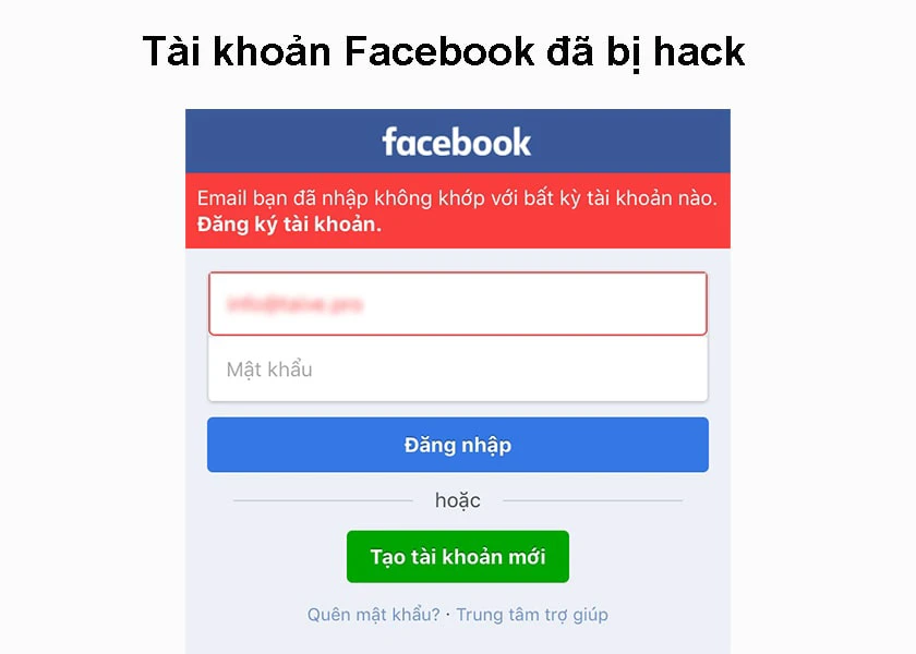 kh&ocirc;ng đăng nhập được Facebook do t&agrave;i khoản bị hack