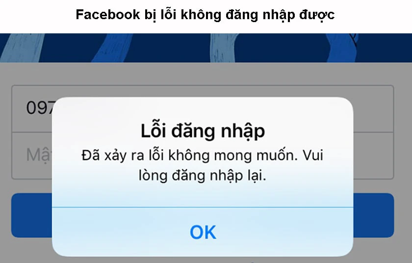 Facebook bị lỗi kh&ocirc;ng đăng nhập được