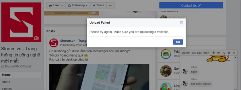 Khắc phục lỗi Messenger kh&ocirc;ng gửi được ảnh chi tiết