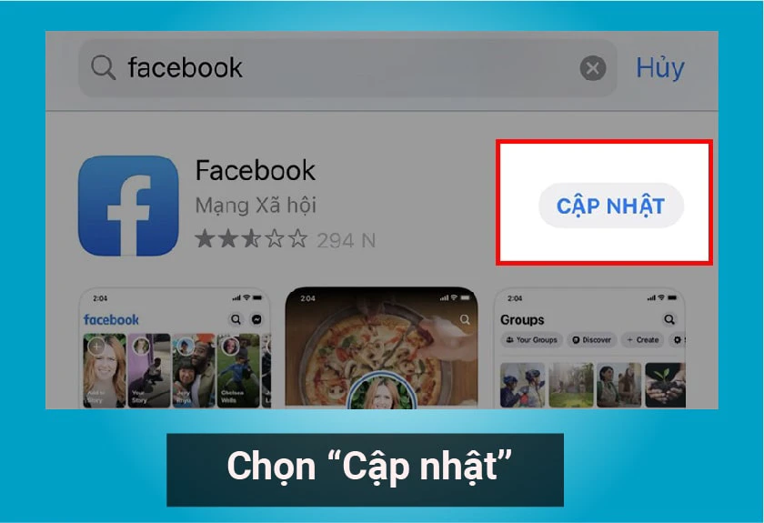 Ấn vào “Cập nhật”