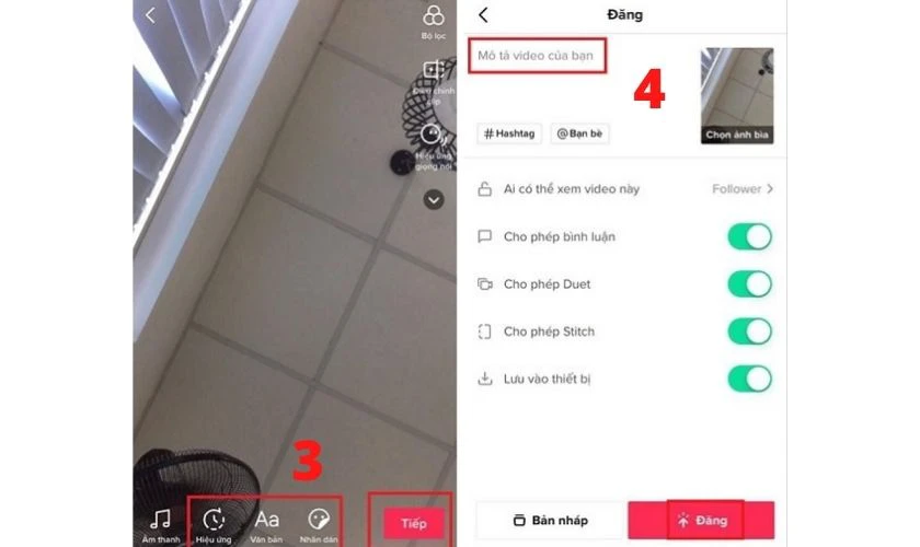 Bước 4: Bạn kiểm tra lại video v&agrave; viết m&ocirc; tả (caption) rồi ấn đăng l&agrave; xong. - c&aacute;ch đăng video tiktok hơn 1 ph&uacute;t