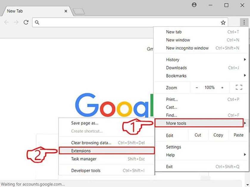 X&oacute;a bớt c&aacute;c tiện &iacute;ch Extension
