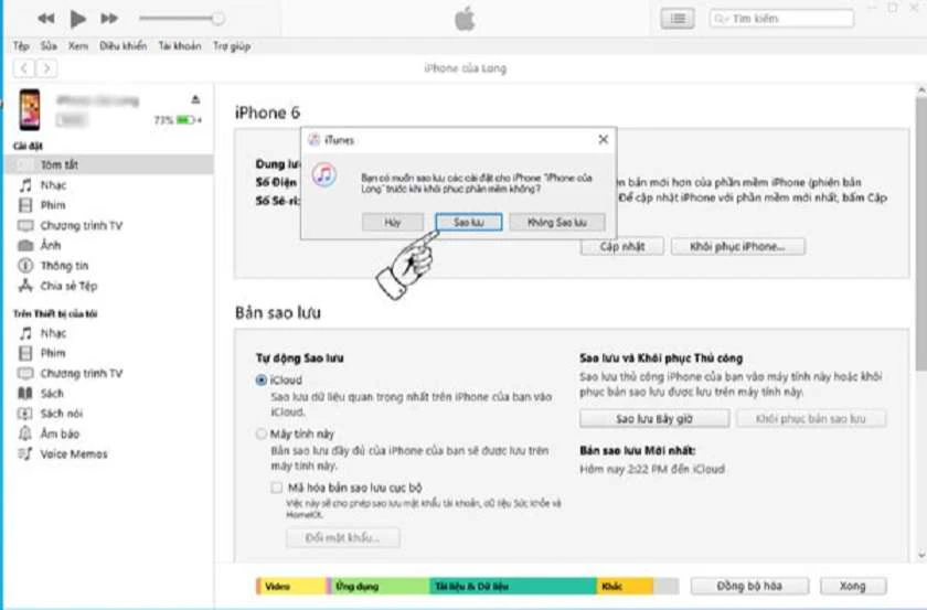 Hướng dẫn restore iPhone bằng itune
