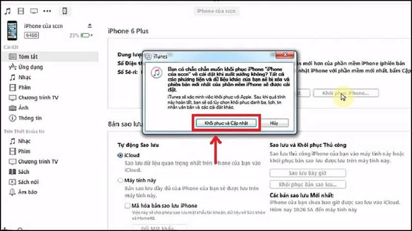 Hướng dẫn restore iPhone bằng itune
