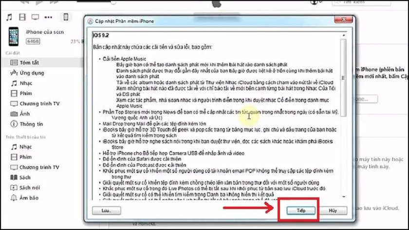 Chọn Tiếp tục &rarr; Đồng &yacute;