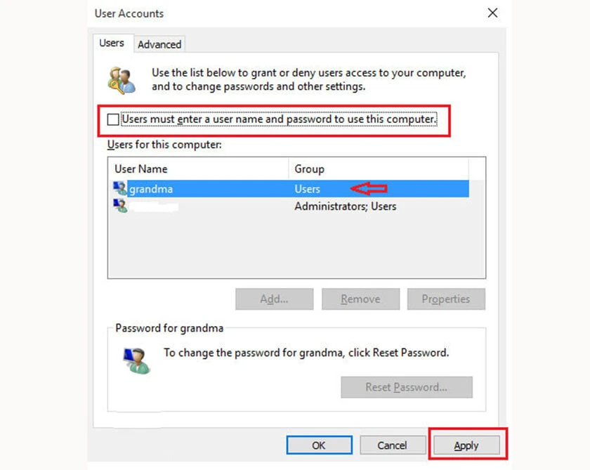 tắt mật khẩu win 10
