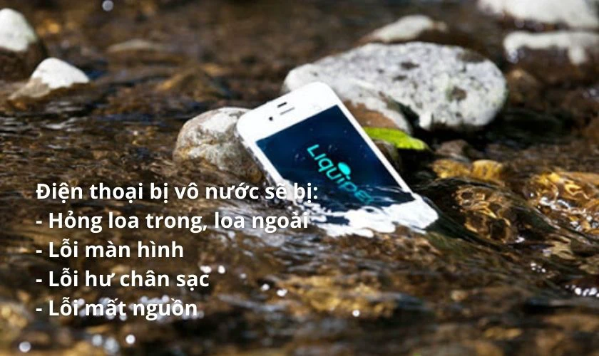 T&aacute;c hại khi điện thoại bị v&ocirc; nước