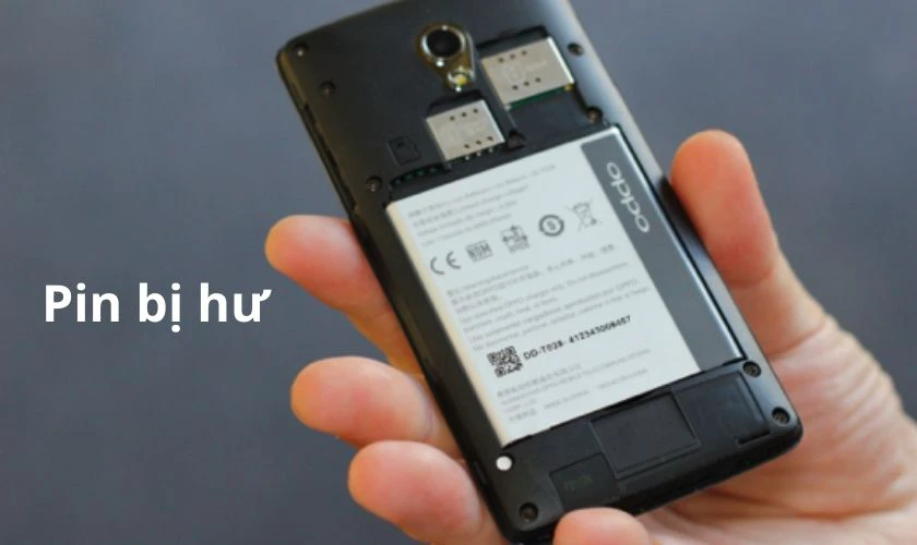 điện thoại oppo bị tắt nguồn liên tục do Pin bị hư