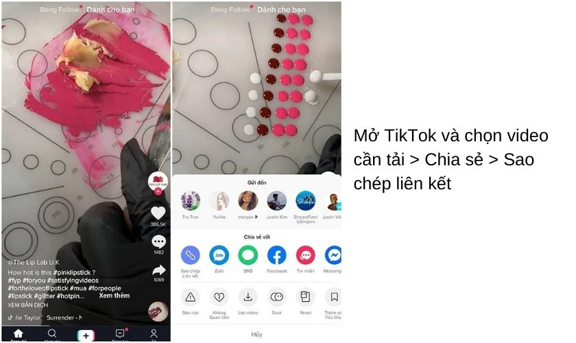 Tải video TikTok bằng SnapTik tr&ecirc;n điện thoại