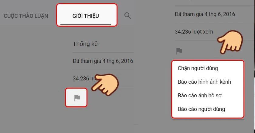 Chọn v&agrave;o chức năng c&oacute; t&ecirc;n B&aacute;o c&aacute;o người d&ugrave;ng