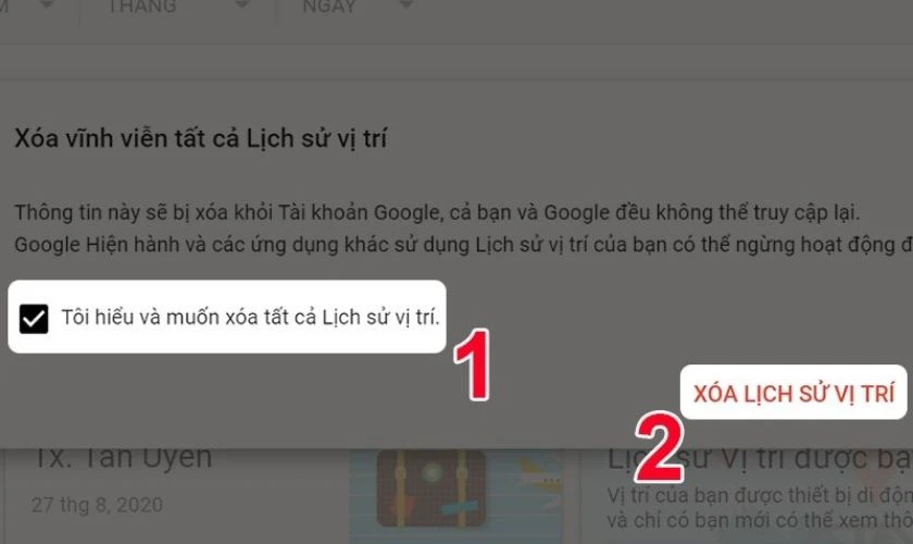 Hướng dẫn x&oacute;a lịch sử t&igrave;m kiếm tr&ecirc;n Google Maps