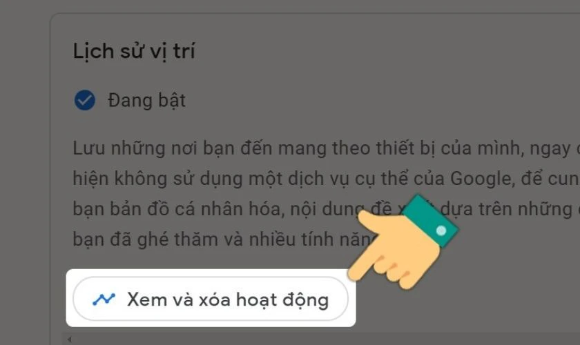 Hướng dẫn x&oacute;a lịch sử t&igrave;m kiếm tr&ecirc;n Google Maps