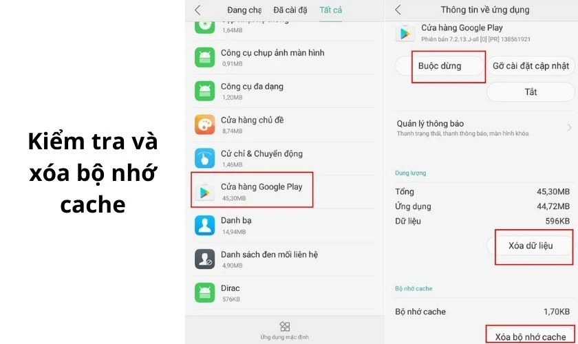 Kiểm tra v&agrave; x&oacute;a bộ nhớ cache