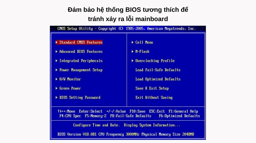 Thiếu tương thích từ BIOS