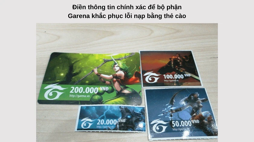 Đ&ocirc;́i với nạp bằng thẻ Garena