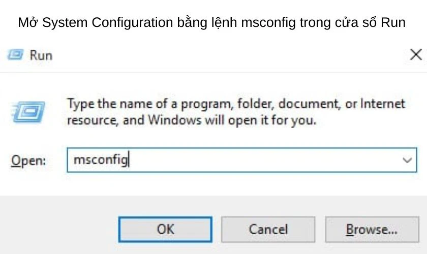 Tắt ứng dụng với System Configuration