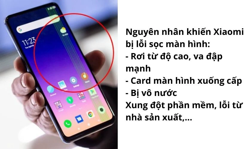 Một số nguyên nhân khiến xiaomi bị lỗi sọc màn hình